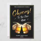Zwart & Goud Proost op oudejaarsavond 2024 Foto Feestdagenkaart (Voorkant)