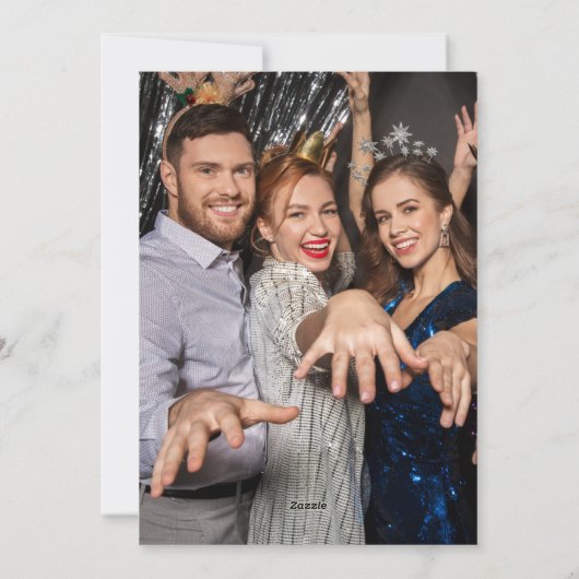 Zwart & Goud Proost op oudejaarsavond 2024 Foto Feestdagenkaart (Achterkant)