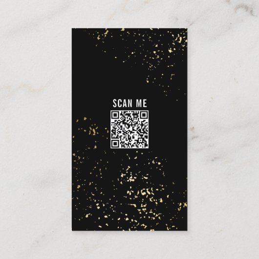 Zwart Goud QR Code Baking Utensil Bakery Visitekaartje (Achterkant)