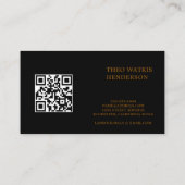 Zwart goud qr code bewerken visitekaartje (Achterkant)