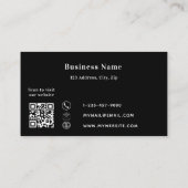 Zwart goud qr code business kortingskaartje (Achterkant)