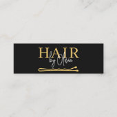 Zwart Goud QR Code Haarstylist Zwart Mini Visitekaartje (Voorkant)