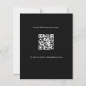 Zwart goud QR code Kerstfeest uitnodiging (Achterkant)