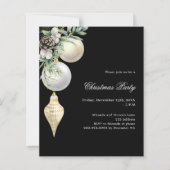 Zwart goud QR code Kerstfeest uitnodiging (Voorkant)