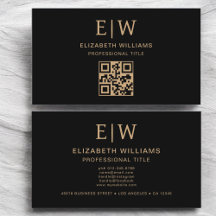 Zwart Goud QR Code Monogram Minimalistisch