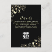 Zwart Goud QR Code Wedding Details Kaart (Voorkant)