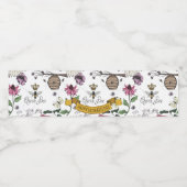  Zwart & Goud Queen Bee, Kroon & Scroll Waterfles Etiket (Enkel label)