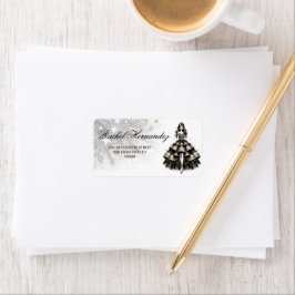 Zwart & Goud Quinceañera Meisje Etiket
