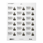 Zwart & Goud Quinceañera Meisje Etiket (Full Sheet)