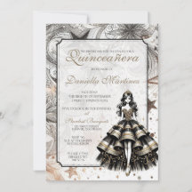 Zwart & Goud Quinceañera Meisje