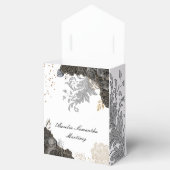 Zwart Goud Quinceañera Recuerdo Favor Box Bedankdoosjes (Geopend)