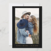 Zwart Goud Reddingsdatum Foto Minimalistisch Elega Save The Date (Voorkant)