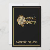 Zwart Goud Reizen Huwelijk repetitie Diner Kaart (Achterkant)