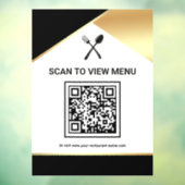 Zwart Goud Restaurant Digitaal QR Code Menu Raamsticker (Vel 3)