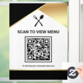 Zwart Goud Restaurant Digitaal QR Code Menu Raamsticker (Huis)