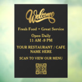 Zwart & Goud Restaurant Welkom  Raamsticker (Vel 3)