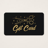 Zwart & Goud Retro Haarstylist Gift Kaart (Voorkant)