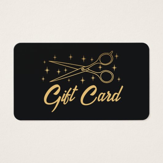 Zwart & Goud Retro Haarstylist Gift Kaart (Voorkant)