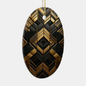 Zwart Goud Retro Keramisch Ornament (Rechts)