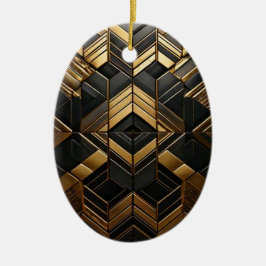 Zwart Goud Retro Keramisch Ornament