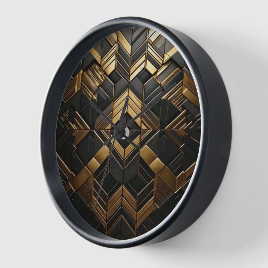 Zwart Goud Retro Klok (Hoek)