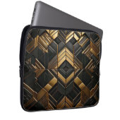 Zwart Goud Retro Laptop Sleeve (Voorkant Rechts)