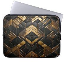Zwart Goud Retro Laptop Sleeve