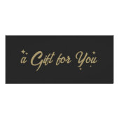 Zwart Goud Retro Modern Cadeaubon Reclamekaart (Voorkant)