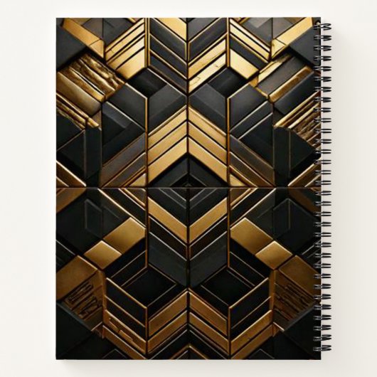 Zwart Goud Retro  Notitieboek (Achterkant)