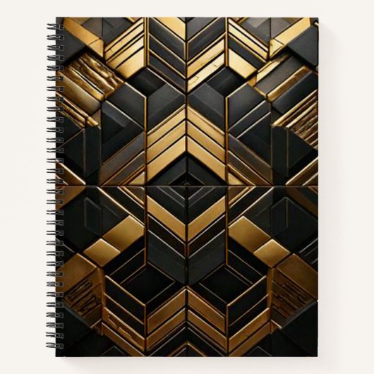 Zwart Goud Retro Notitieboek (Voorkant)