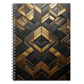 Zwart goud retro  notitieboek (Voorkant)