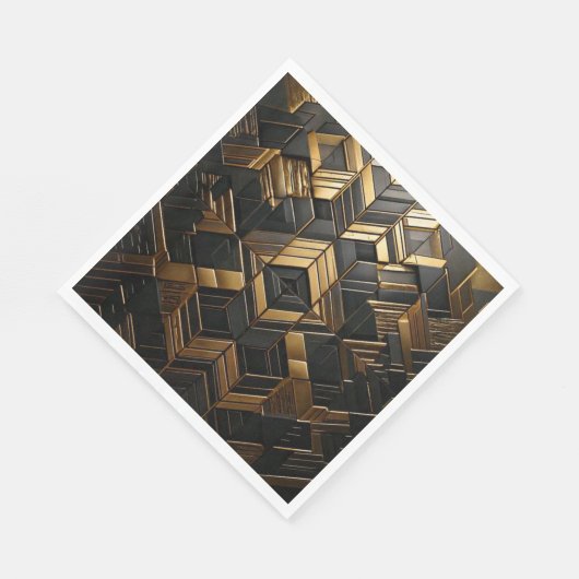 Zwart Goud Retro Servet (Hoek)