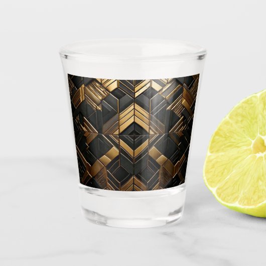 Zwart Goud Retro Shot Glas (Voorkant)