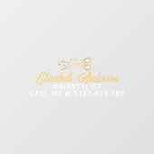Zwart & Goud Retro Typografie Kapsalon Auto Raamsticker (Vel)