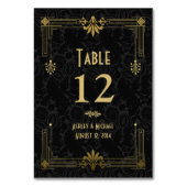 Zwart Goud Roaring 20s Art Deco Bruiloft Kaart (Voorkant)