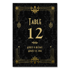 Zwart Goud Roaring 20s Art Deco Bruiloft Kaart