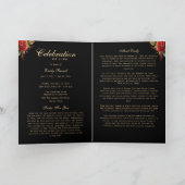 Zwart Goud Rode Rozen Foto Herdenking Programma (Binnen)