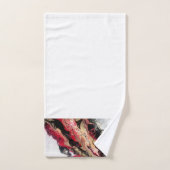 Zwart Goud Rood Abstract Grens op Wit Bad Handdoek (Handdoek)