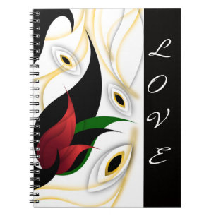 Zwart, Goud, Rood & Groen Abstract Sierkunst Notitieboek