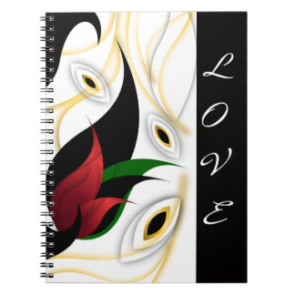Zwart, Goud, Rood & Groen Abstract Sierkunst Notitieboek