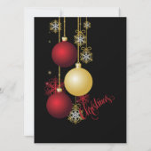 Zwart, Goud & Rood Kerstfeest Kaart (Achterkant)