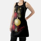 Zwart, Goud & Rood Kerstfeest Schort (Insitu)