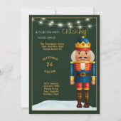 Zwart Goud Rood Notenkraker Kerstfeest Kaart (Voorkant)