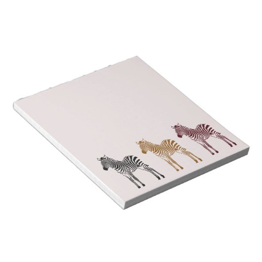 Zwart Goud Rood Zebra's Notitieblok (Schuin)