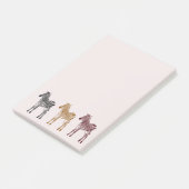 Zwart Goud Rood Zebra's Post-it® Notes (Schuin)
