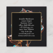 Zwart Goud Roos AI Gegenereerde Rozen Vierkante Visitekaartje (Achterkant)