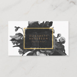 Zwart Goud Roos Circle Boeket Klantenkaartje