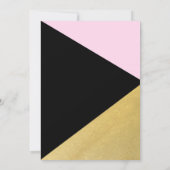 Zwart Goud & Roze Modern Script Sweet 16 Zestien Kaart (Achterkant)