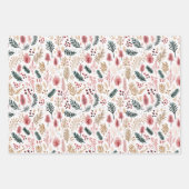 zwart goud & roze | Ornamenten Botanisch Inpakpapier Vel (Voorkant 3)