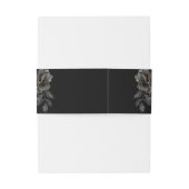 Zwart & Goud Rozen Coffin Gotische bruiloft Uitnodigingen Wikkel (Achterkant Voorbeeld)